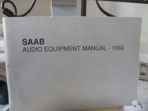 1992 saab  audio equipment manual