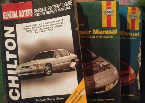 Lot of 3 auto repair manuals chilton 28200, haynes 25026, 36034 haynes