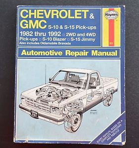 Chevrolet &amp; gmc s-10 &amp; s-15 pick-ups 1982-1992 repair manual - free shipping