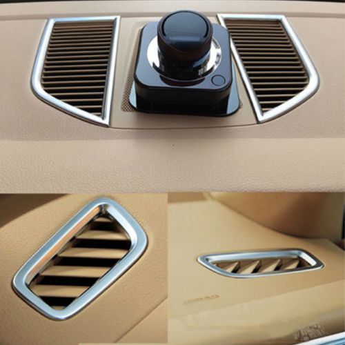 4x chrome front air outlet decorator cover trim frame for porsche macan 15-2016