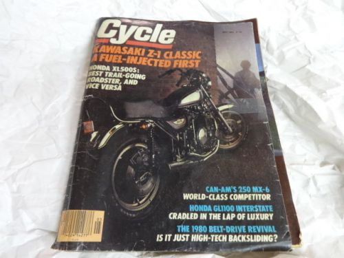 1980 cycle magazine featuring  the kawasaki z1 fuel injected motorcycle