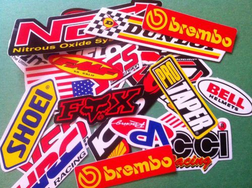 25 pc shoei/pro taper/fmf motocross stickers/decals atv atc off road