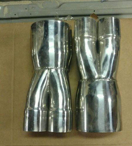 2 3/8" x 5" stainless merge collectors, image 1