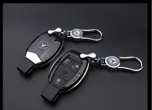 Genuine Carbon Fiber Car Remote Keyless Key Cover Case Shell For Mercedes-Benz, image 1
