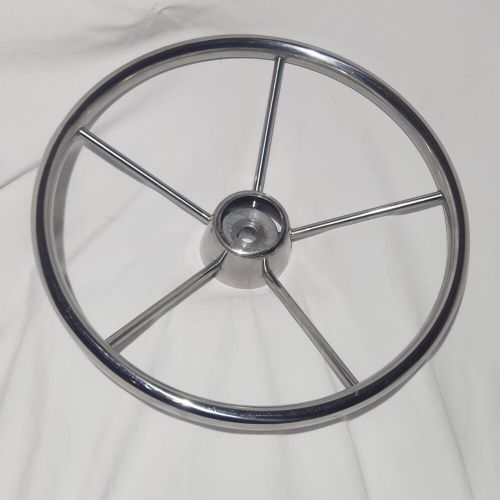 Vintage Boat Marine 15inch 5 Spoke Stainless Steel Steering Wheel, C $34.00, image 2