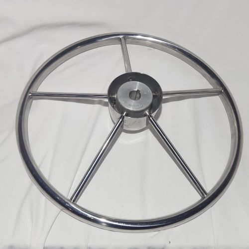 Vintage Boat Marine 15inch 5 Spoke Stainless Steel Steering Wheel, C $34.00, image 3