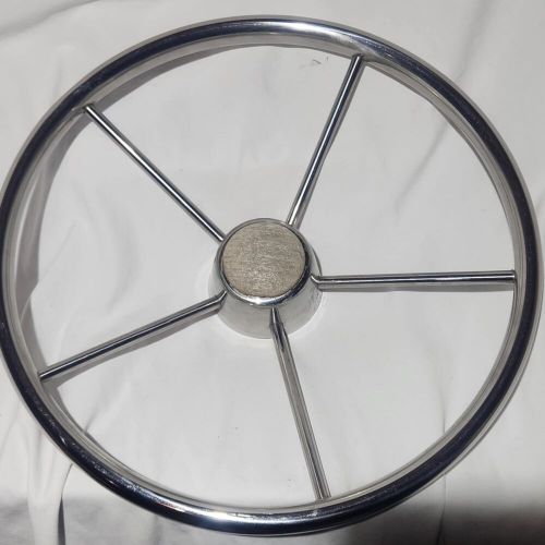 Vintage Boat Marine 15inch 5 Spoke Stainless Steel Steering Wheel, C $34.00, image 4