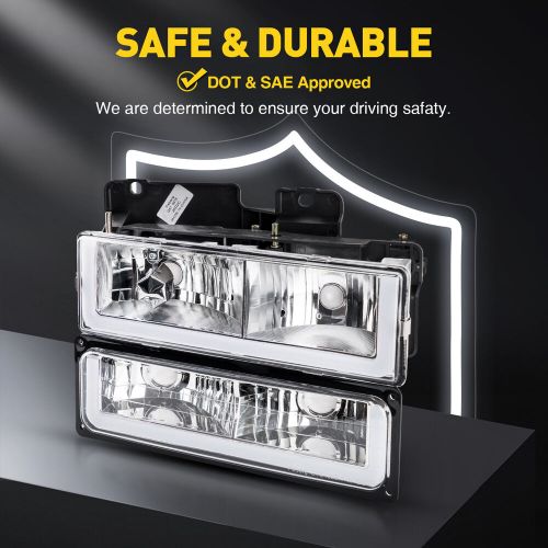 LED Headlamps For 88-98 Chevrolet C10 Headlights Assembly Front Light Left+Right, US $135.99, image 3