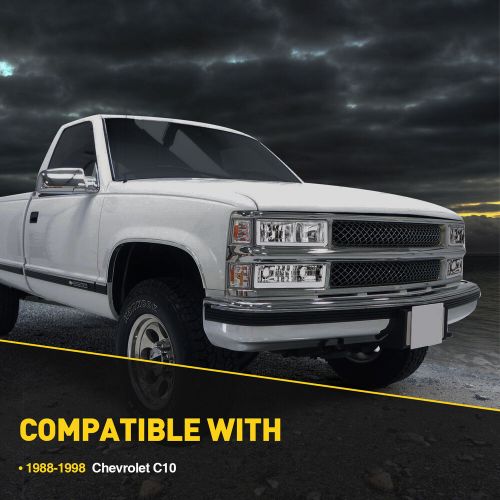 LED Headlamps For 88-98 Chevrolet C10 Headlights Assembly Front Light Left+Right, US $135.99, image 10