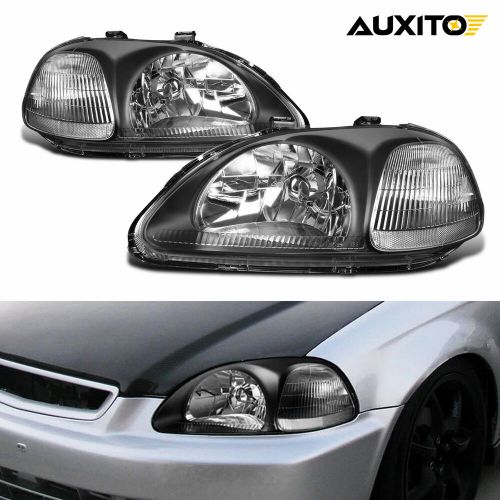2pcs Black Headlight Housing Headlamp For Clear Lens 1996-1998 Civic Honda, US $80.19, image 12