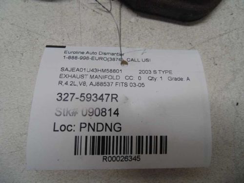 03-04 JAGUARS TYPE Passenger ExhaustManifold 8-255 4.2L Thru VIN N13088 AA 26345, US $159.99, image 10