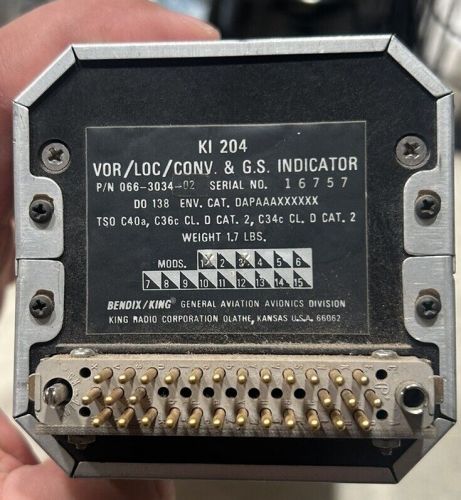 Bendix king ki 204 no plug - removed working for upgrade