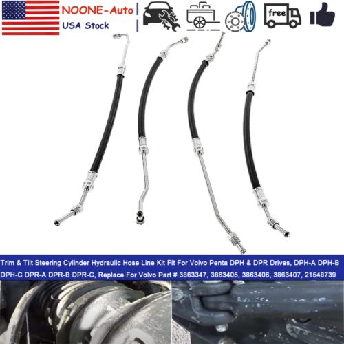 For Volvo Penta DPH & DPR Steering Cylinder Hose Kit 21548739 Hydraulic Inboard, US $120.89, image 12