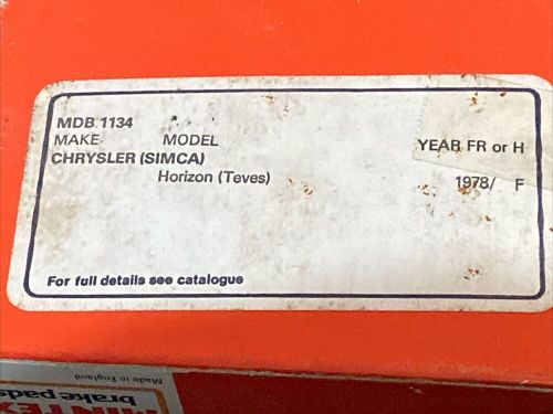 Mintex mdb1134 genuine vintage brake pads  chrysler simca horizon teves