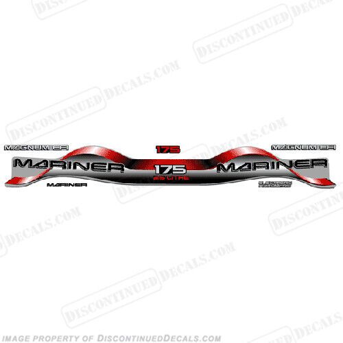 Fits mariner 175hp 2.5 outboard motor decal kit - red