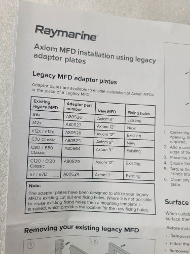 RAYMARINE Adaptor Plate to Axiom As Shown Black With 8 Holes, US $79.99, image 4