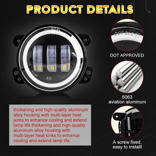 For Jeep Wrangler JL Gladiator JT 2018-2023 130W Halo Led Headlights + Fog Light, US $172.83, image 11