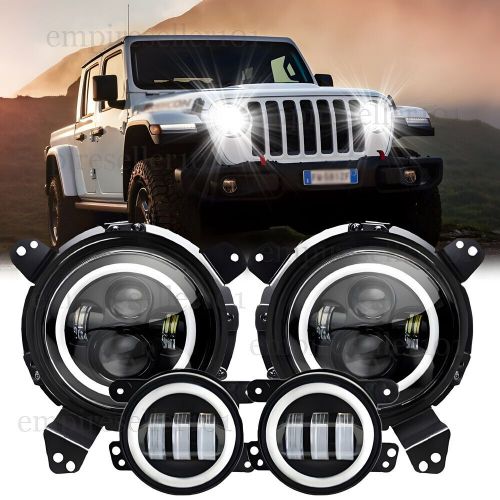 For Jeep Wrangler JL Gladiator JT 2018-2023 130W Halo Led Headlights + Fog Light, US $172.83, image 18