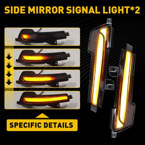 Pair Smoke LED Mirror Side Turn Signal Blinker Light For Ford 2015-22 Mustang K, US $32.99, image 5