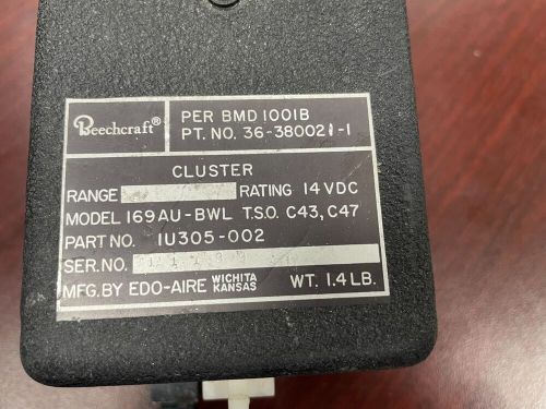 Beechcraft edo-aire instrument cluster gauge 36-380021-1, iu305-002