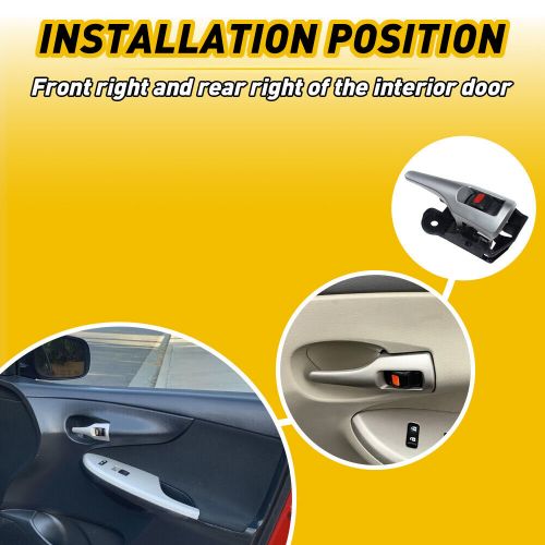 Interior Door Handle For 2009-2013 Toyota Corolla Matrix Front or Rear RH Chrome, US $13.99, image 7