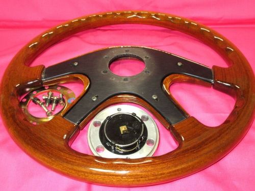 italvolanti Dolce 37cm Wood & Wood Pad Steering Wheel Horn Button, US $399.00, image 4