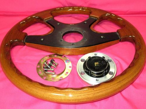 italvolanti Dolce 37cm Wood & Wood Pad Steering Wheel Horn Button, US $399.00, image 5