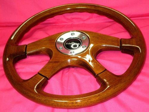 italvolanti Dolce 37cm Wood & Wood Pad Steering Wheel Horn Button, US $399.00, image 6