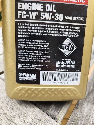 Yamaha Yamalube 5w-30 Full Synthetic Oil 4 Quarts 1 Gallon FC-W, US $31.95, image 3