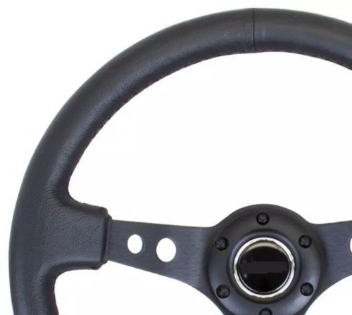 Deep Dish Steering Wheel 350mm Black Leather Black Center R$T-006B₭,NEW, US $113.65, image 3