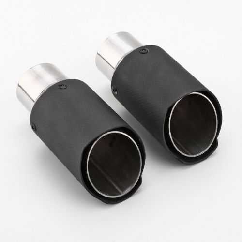 Promotion akrapovic style 2.16&#034; id inlet exhaust tips 3&#034; out carbon fiber 2pcs