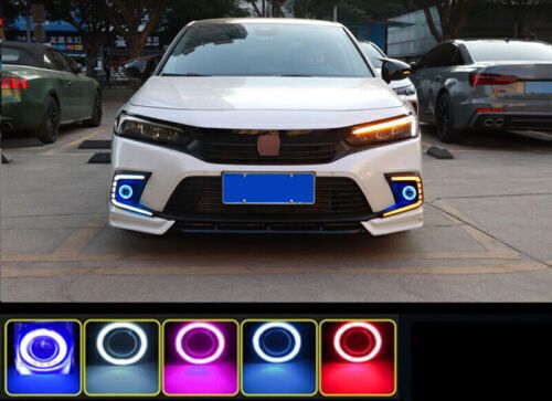 For honda civic 11th led drl day running light angel eyes streamer 2022-2023 2pc