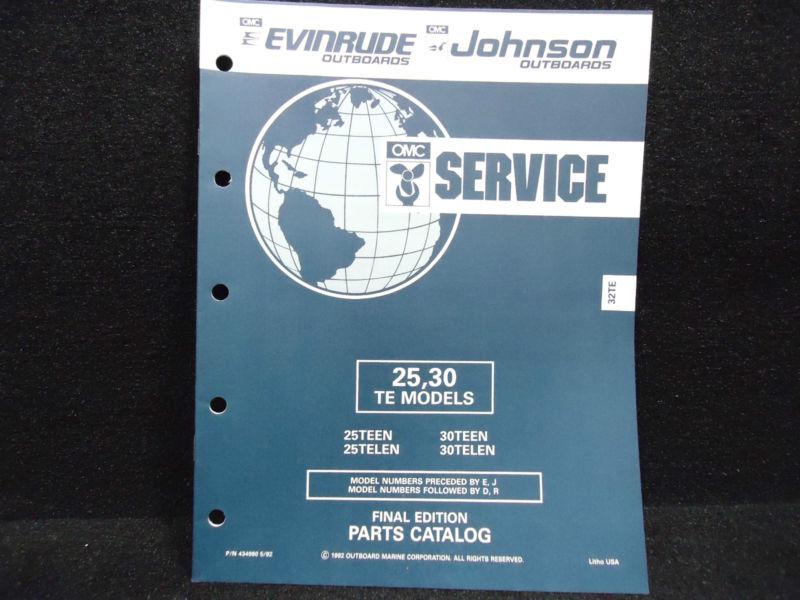 1992 omc,johnson/evinrude parts catalog# 0434980/434980 25·30 te models  