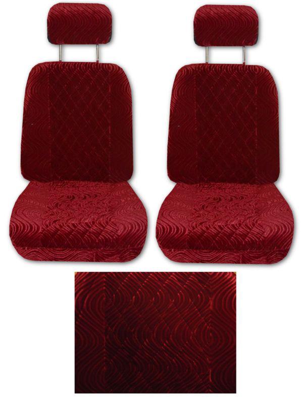 New low back swirled diamond car truck seat covers red #a