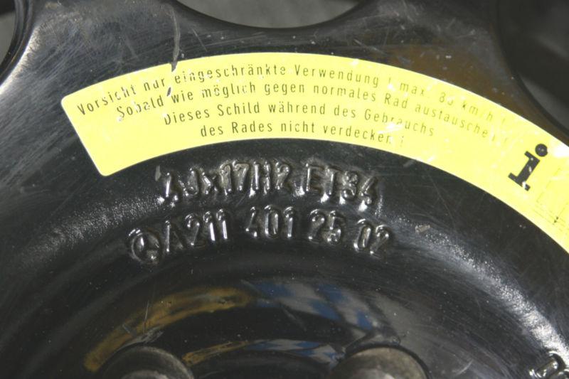 Find 20022009 Factory Mercedes Benz W211 17" OEM Spare Wheel & Tire