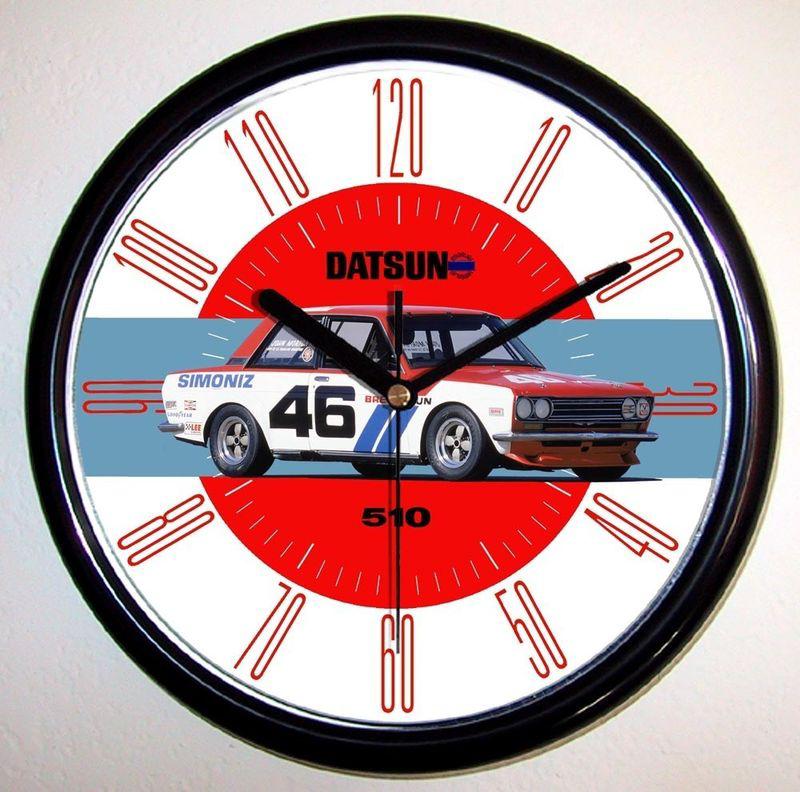1971 datsun 510 bre racer wall clock nissan