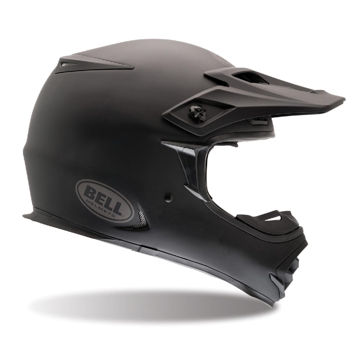 Bell mx-2 solid matte black xs-2xl dirt bike moto x helmet new