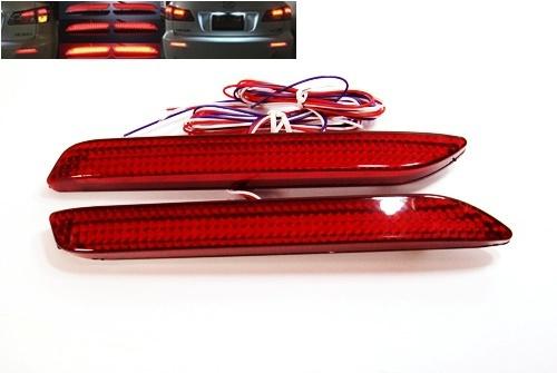 Red lens smd led rear bumper reflector add on tail brake stop light toyota lexus