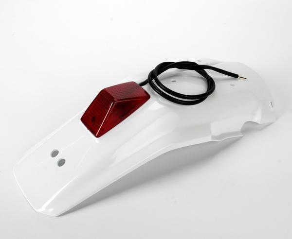 Ufo plastics enduro rear fender with light - white  xr02650-041