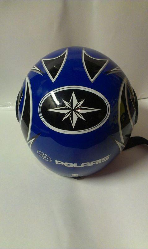 Blue Medium Polaris Racing Helmet Snowmobile Great Condition Winter Sports, US $75.00, image 2