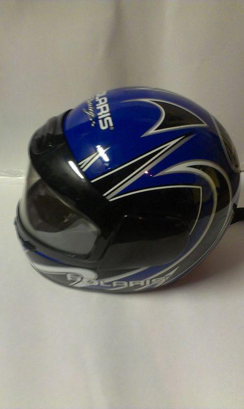 Blue Medium Polaris Racing Helmet Snowmobile Great Condition Winter Sports, US $75.00, image 6
