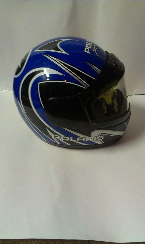 Blue Medium Polaris Racing Helmet Snowmobile Great Condition Winter Sports, US $75.00, image 8