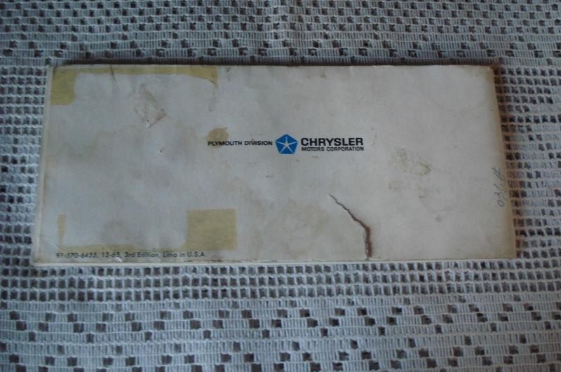 1966 PLYMOUTH FURY OWNERS MANUAL ORIGINAL GLOVEBOX BOOK, US $18.99, image 4