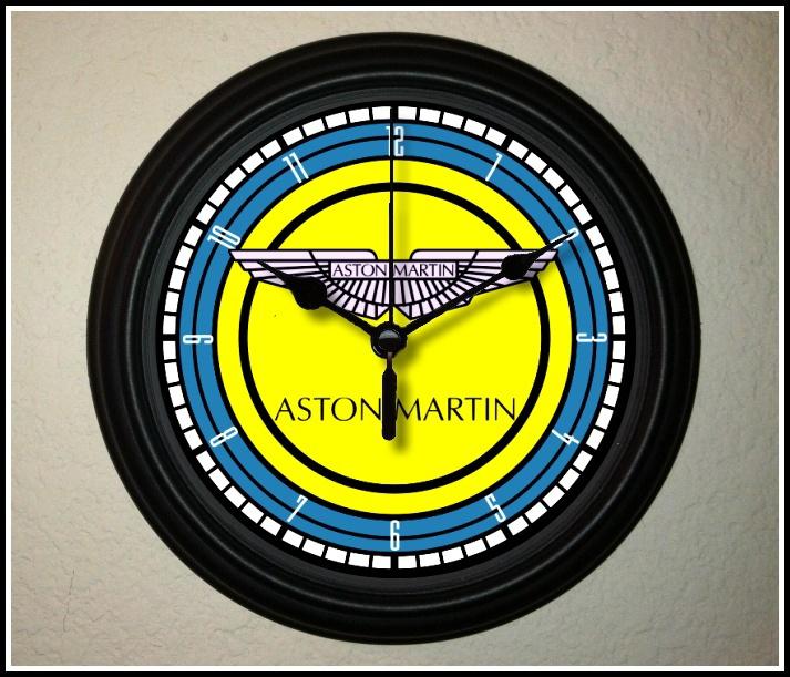 Aston martin logo advertising wall clock fast&low shipping