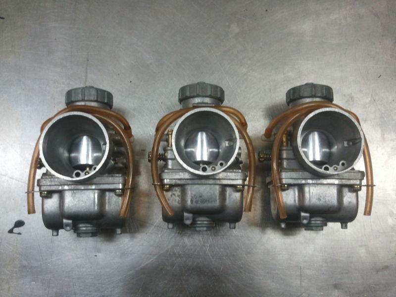 Mikuni 34mm round slide carburetors, vm34a-352 vm34a-353, vm34a-373 (3 carbs)