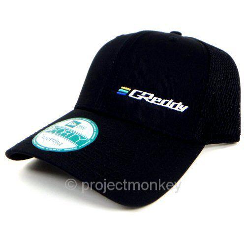 Greddy hat cap logo black mesh adjustable one size new era genuine trust jdm