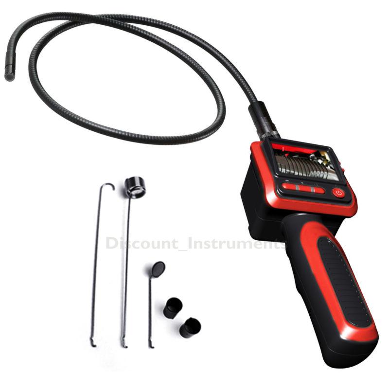 9mm probe video inspection camera borescope 2.4" lcd endoscope 4 led lights