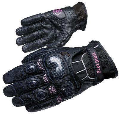 Scorpion fiore-short womens leather gloves pink/black