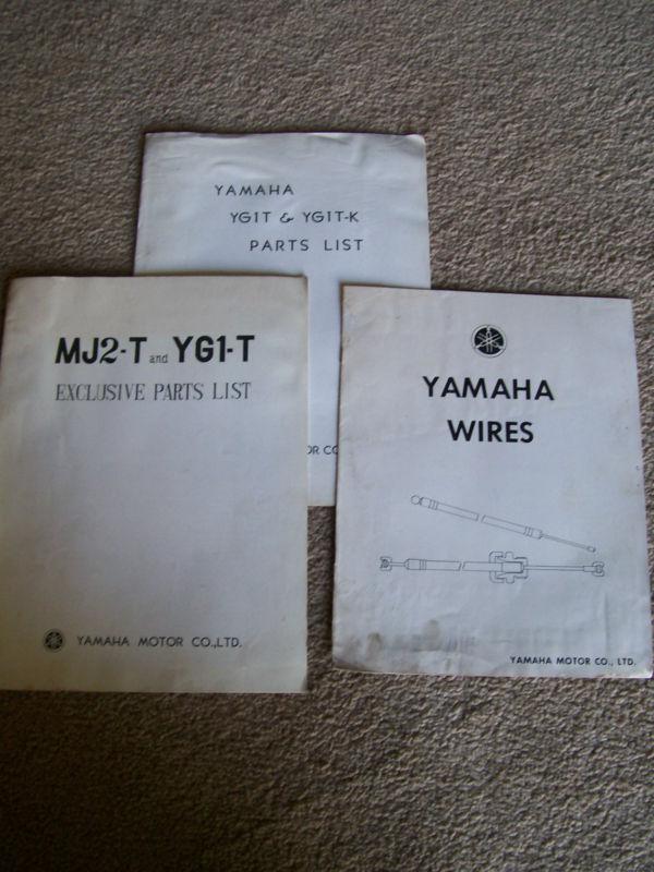 3 yamaha parts list,mj2-t &yg1-t/yg1t & yg1t-k/yamaha wires,good used cond.