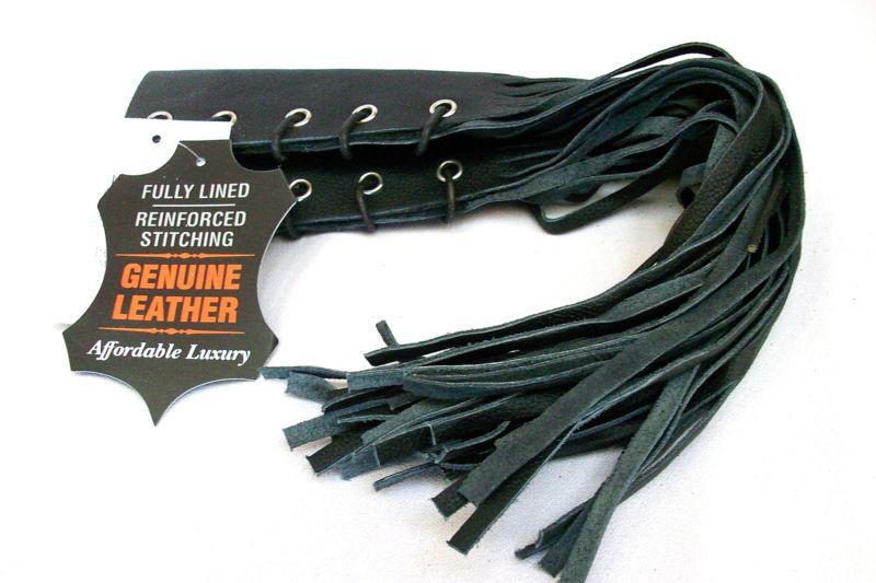 New pair (2) motorcycle handle bar leather 12" fringed grip throttle covers